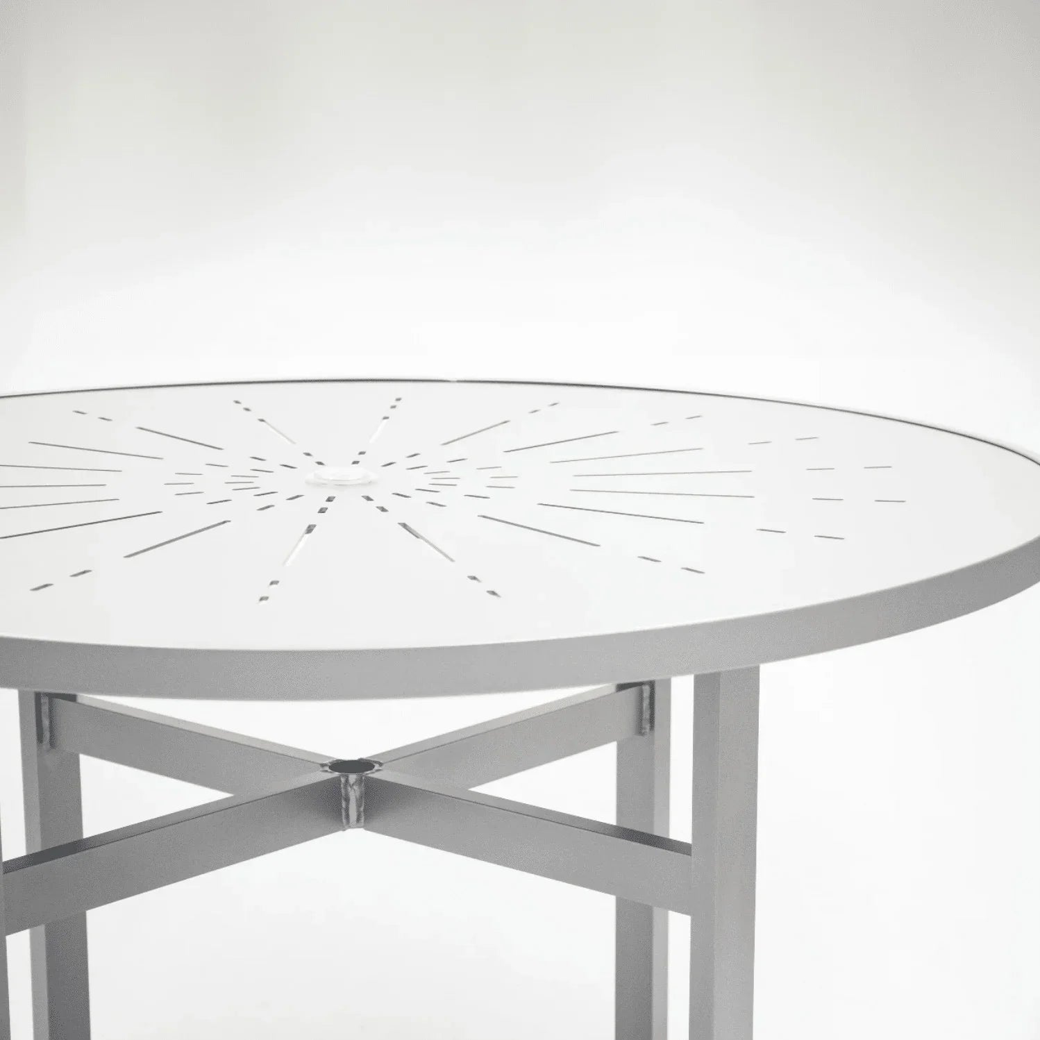 Heavy Duty 48" Commercial Aluminum Patio Table - Punched Top
