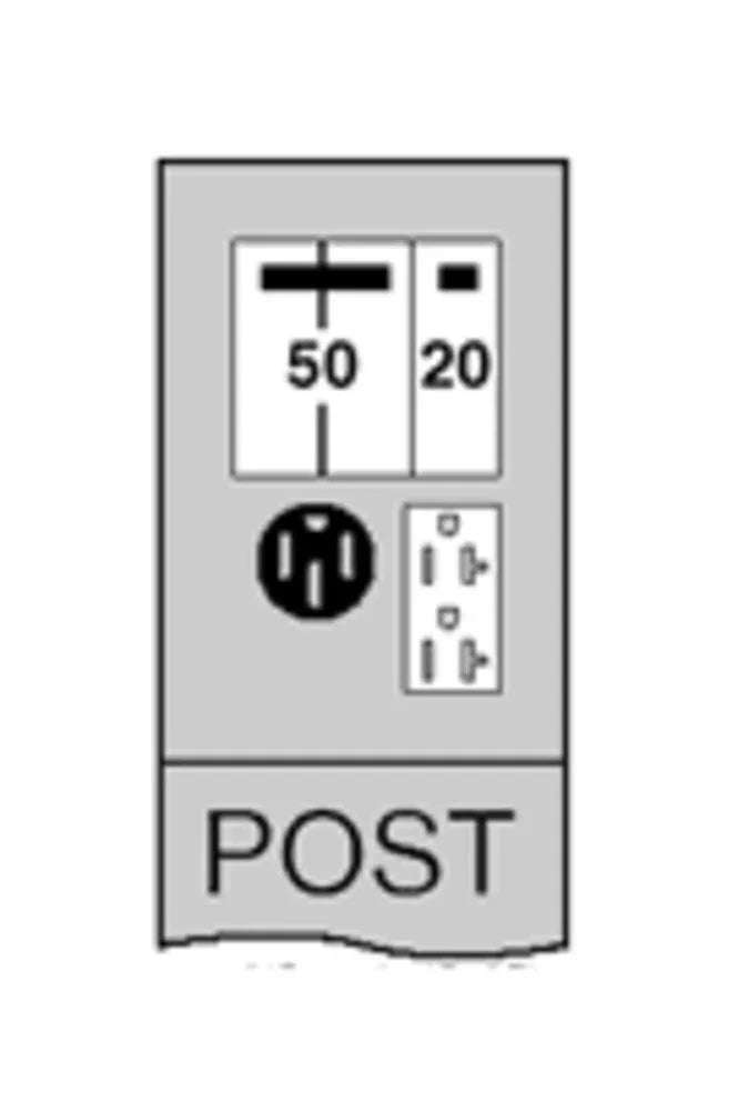 50-20 Unmetered RV pedestal U055CP6010 - Direct Bury - Outdoorsiness