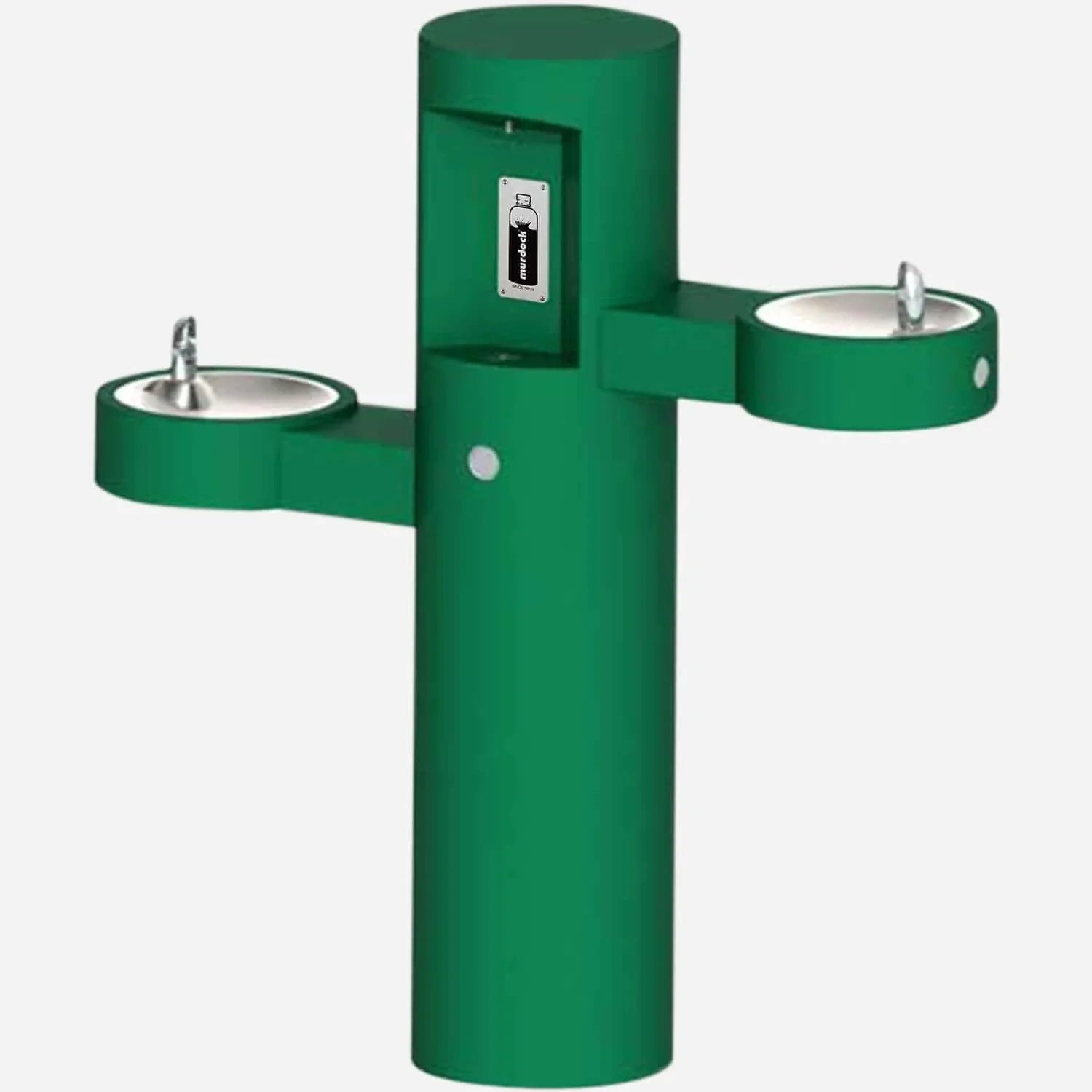 Bi-Level Pedestal Outdoor Drinking Fountain with Bottle Filler