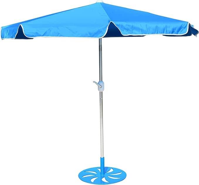 Quick Ship Outdoor Market Umbrella with Crank and Tilt, 8.5ft , Blue