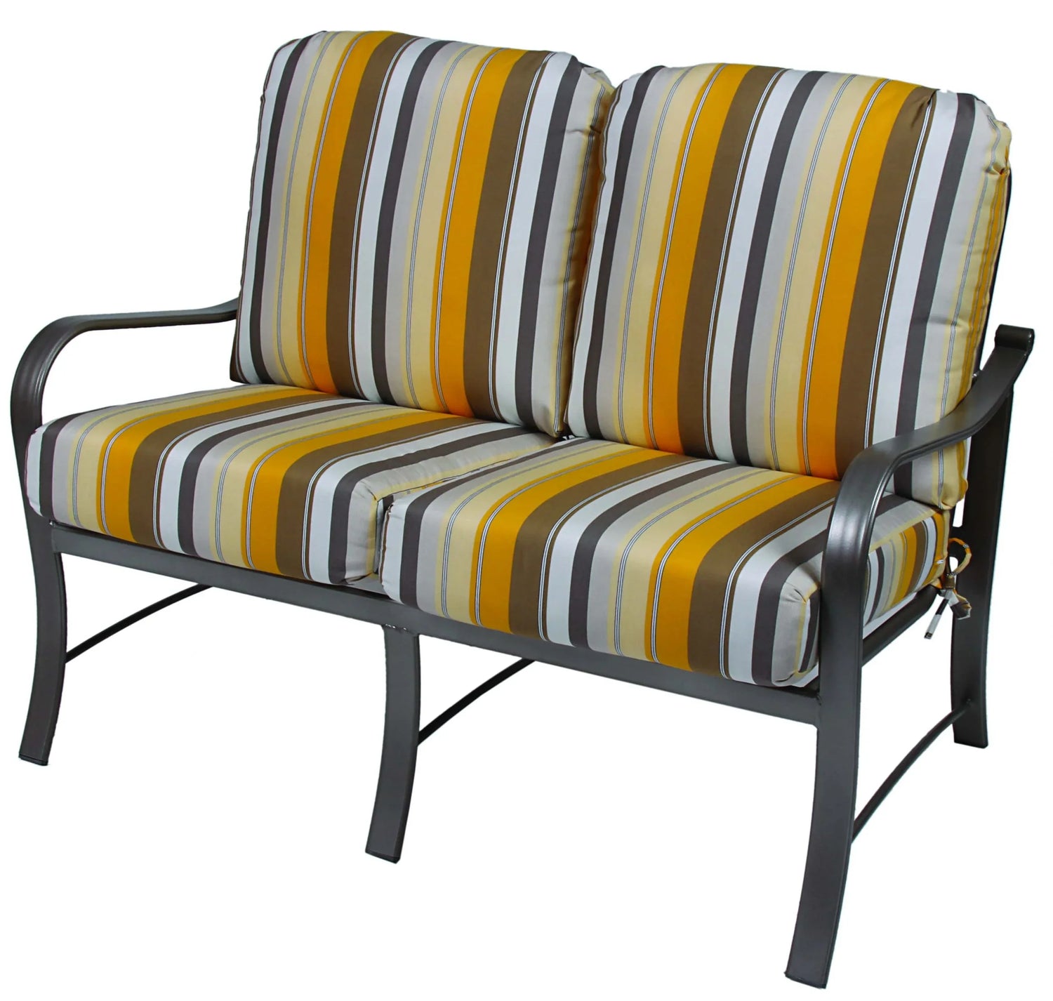 Rosetta Aluminum Outdoor Commercial Cushioned Loveseat