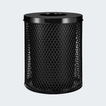 55 Gallon Diamond Expanded Steel Commercial Outdoor Trash Can – Flat Lid, Liner & Base - Outdoorsiness