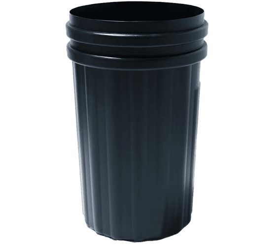 55 Gallon Punched Steel Heavy-Duty Commercial Outdoor Trash Can – Flat Lid, Liner & Base - Outdoorsiness