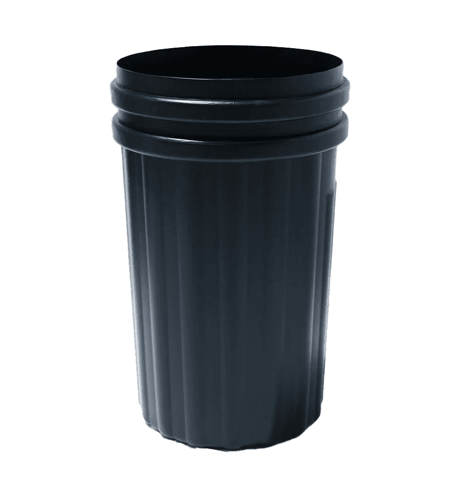 55 Gallon Punched Steel Heavy-Duty Commercial Outdoor Trash Can – Flat Lid, Liner & Base - Outdoorsiness