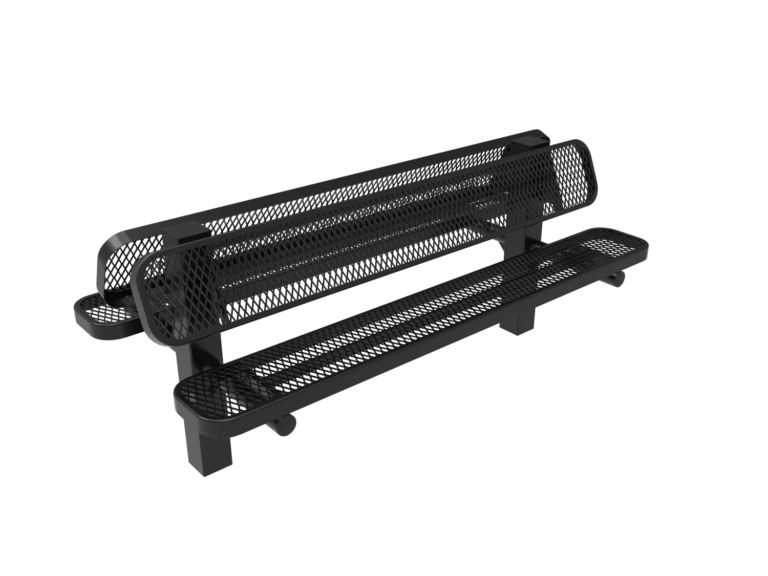 Double Pedestal Outdoor Bench - thermoplastic