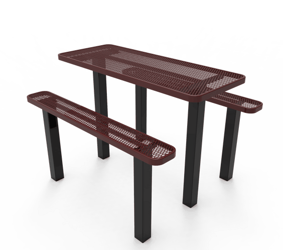 Commercial Rectangle Independent Pedestal Picnic Table – Thermoplastic Expanded Metal, 6ft