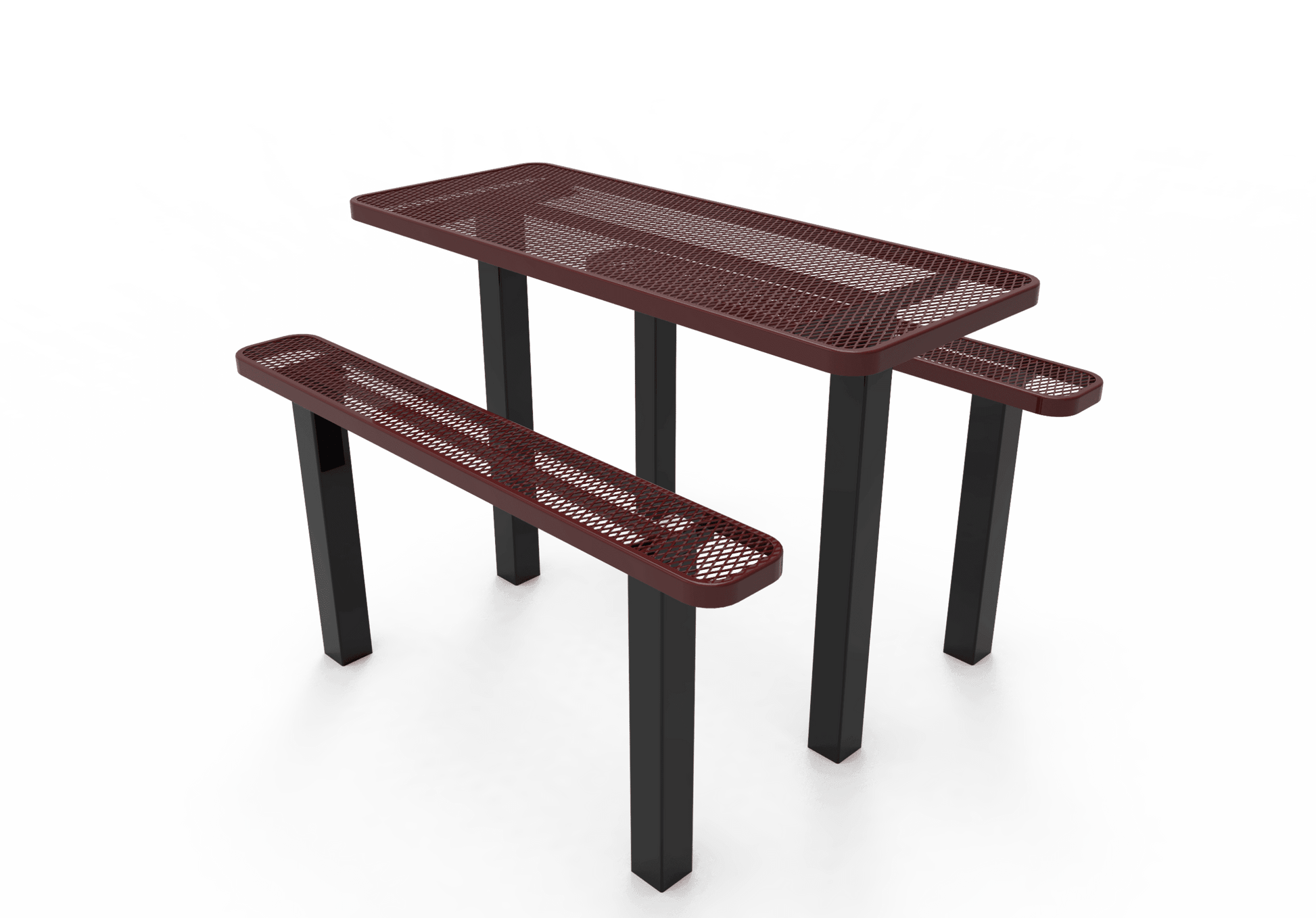 Commercial Rectangle Independent Pedestal Picnic Table – Thermoplastic Expanded Metal, 6ft