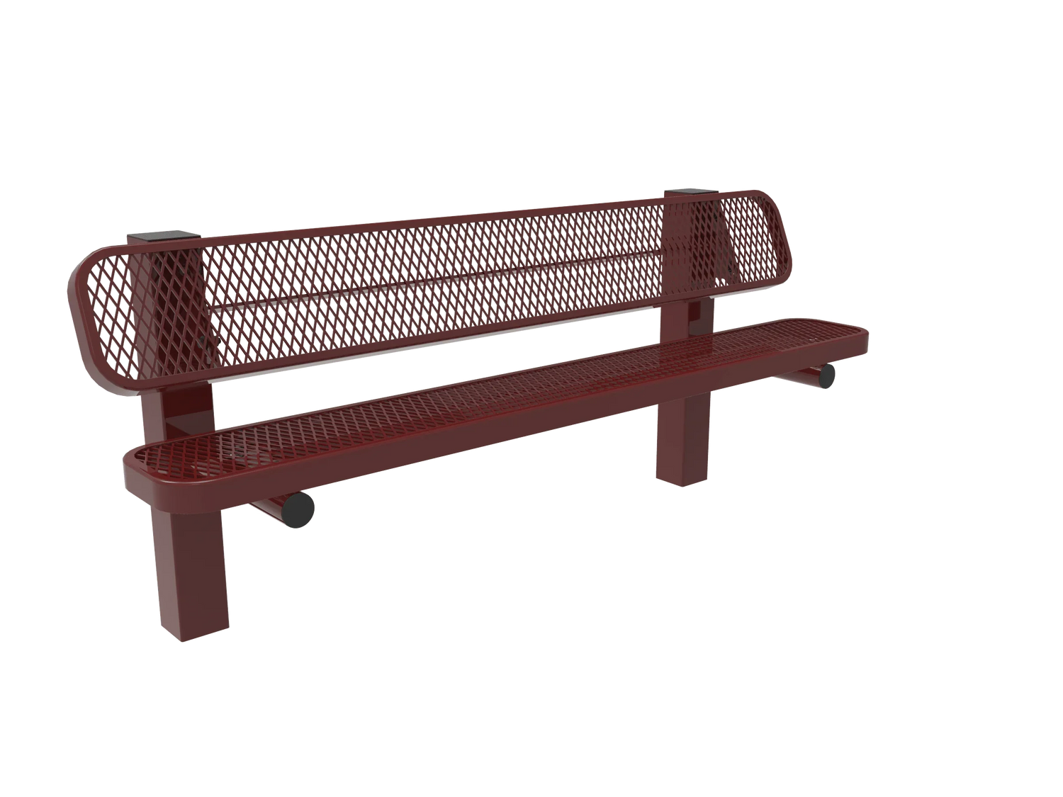 Single Pedestal Commercial Outdoor Park Bench - Thermoplastic