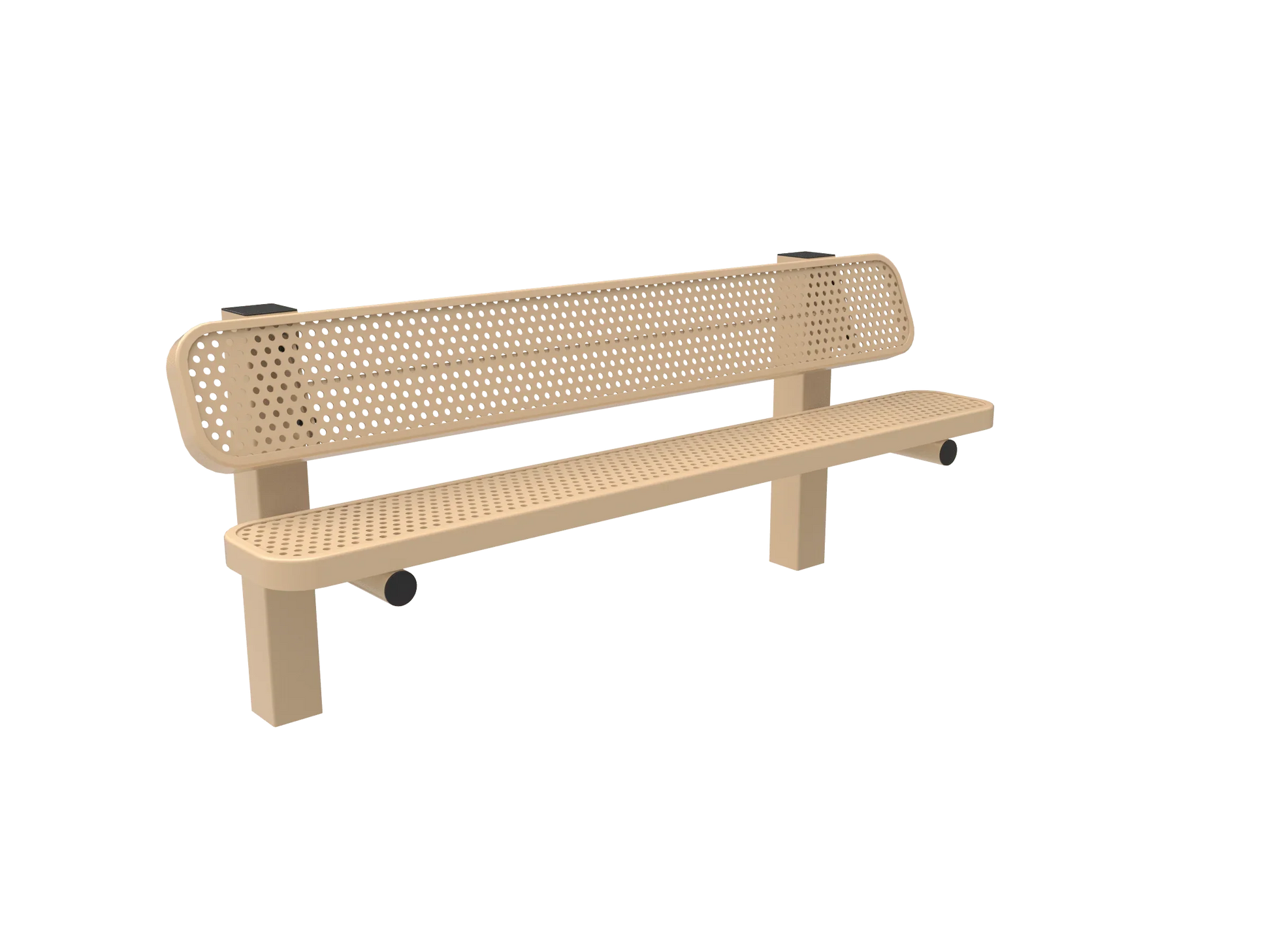 Commercial Single Pedestal Outdoor Park Bench – Thermoplastic Coated Expanded Metal