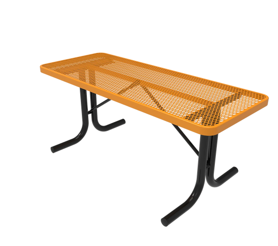 Commercial Thermoplastic Outdoor Rectangle Utility Table – Expanded Metal, Surface or In-Ground