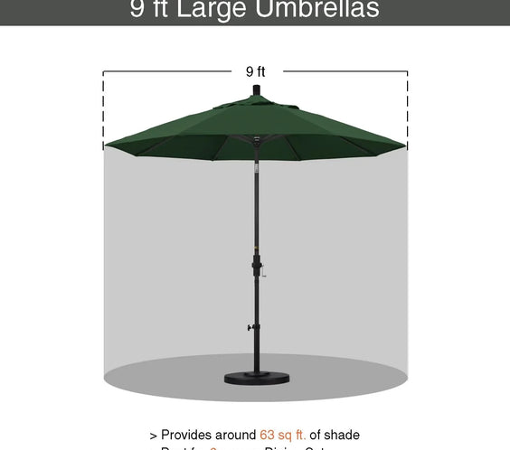 Quick Ship 94in - 7.8 Foot Commercial Outdoor Market Umbrella – Hardwood Pole