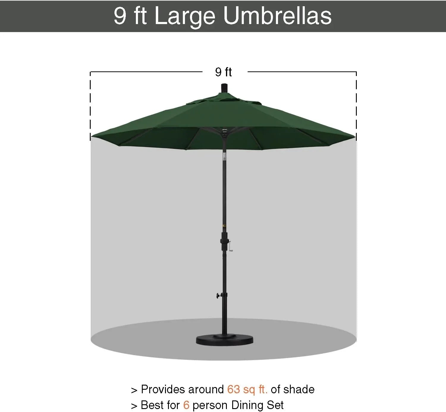 Quick Ship 94in - 7.8 Foot Commercial Outdoor Market Umbrella – Hardwood Pole