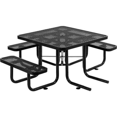 Outdoorsiness Quick Ship 46in Square ADA Compliant Picnic Table – Wheelchair Accessible, Thermoplastic, UL Certified