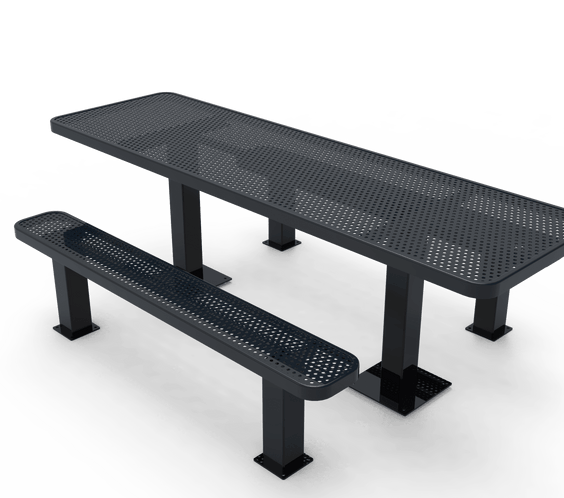 Commercial Rectangle Independent Pedestal Picnic Table – Thermoplastic Expanded Metal, 6ft