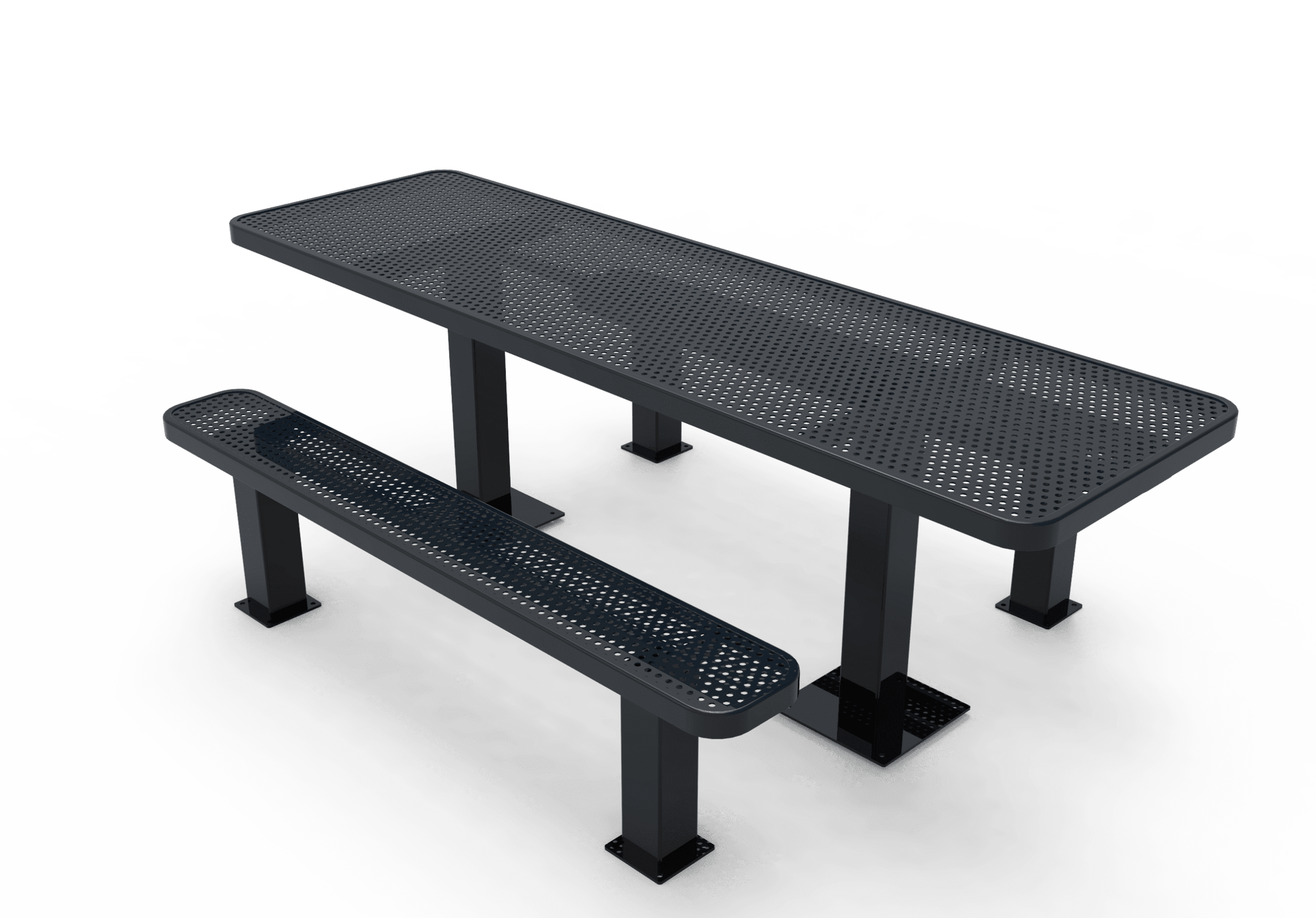 Commercial Rectangle Independent Pedestal Picnic Table – Thermoplastic Expanded Metal, 6ft