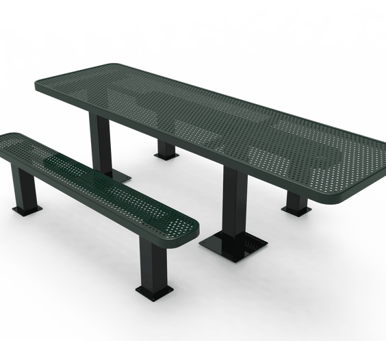 Commercial Rectangle Independent Pedestal Picnic Table – Thermoplastic Expanded Metal, 6ft
