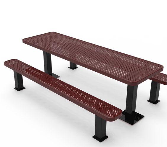 Commercial Rectangle Independent Pedestal Picnic Table – Thermoplastic Expanded Metal, 6ft