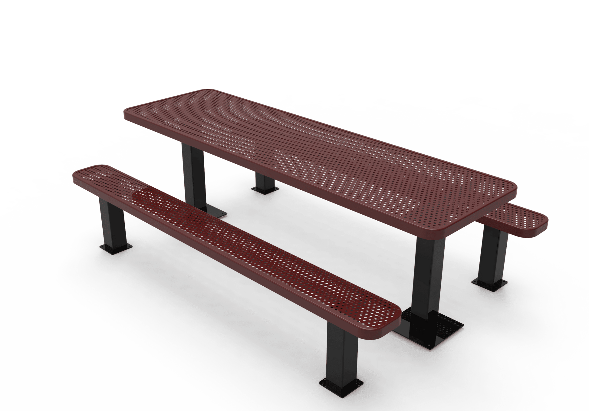 Commercial Rectangle Independent Pedestal Picnic Table – Thermoplastic Expanded Metal, 6ft