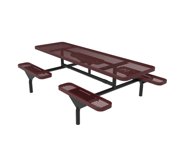 Commercial 8ft Nexus Rectangle Picnic Table – Thermoplastic Expanded Metal, Diamond Pattern