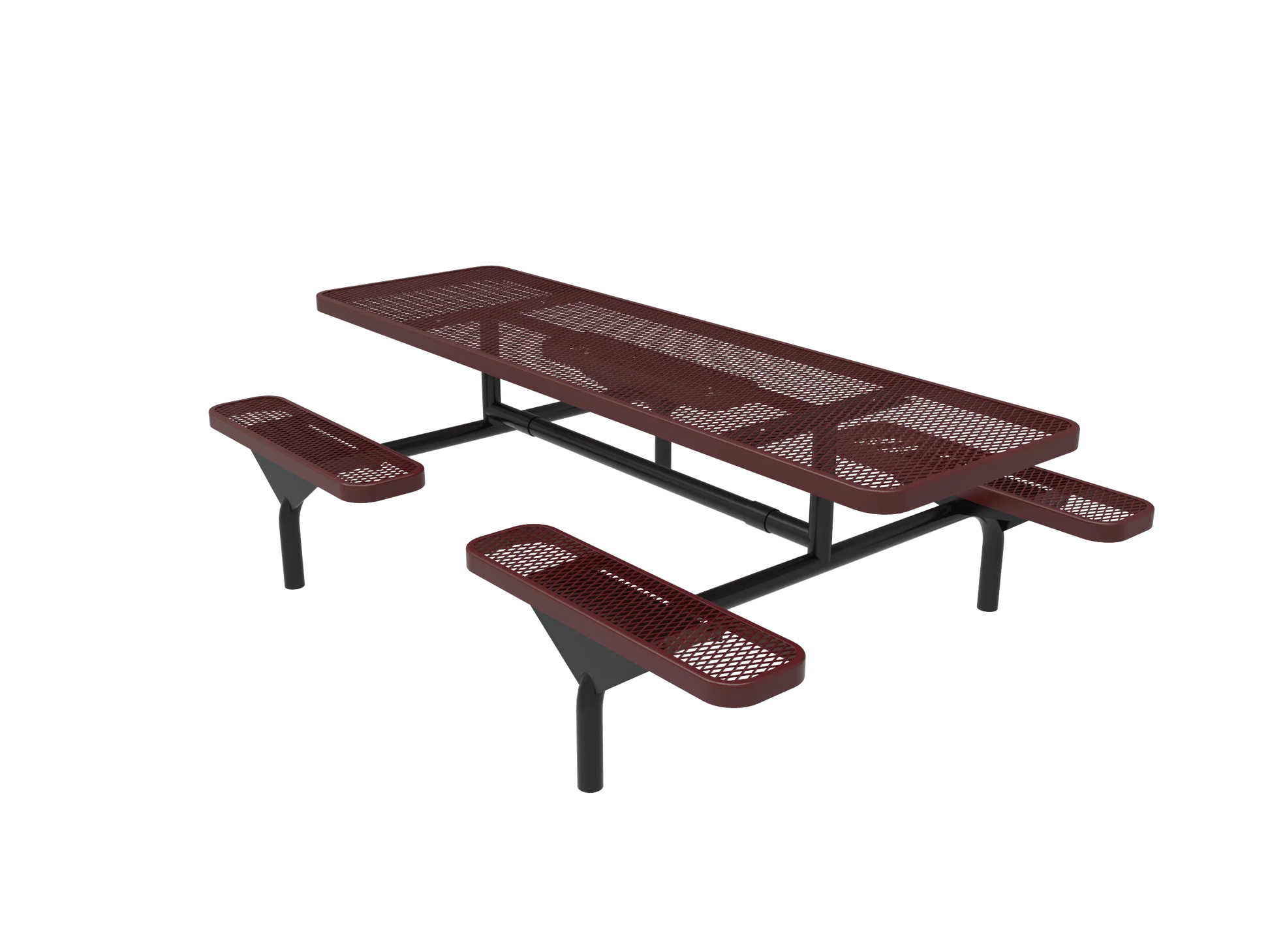 Commercial 8ft Nexus Rectangle Picnic Table – Thermoplastic Expanded Metal, Diamond Pattern