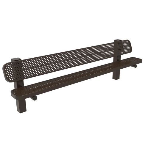 Commercial Single Pedestal Outdoor Park Bench – Thermoplastic Coated Expanded Metal