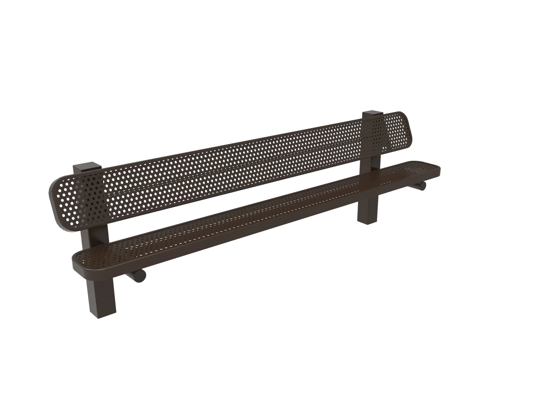 Commercial Single Pedestal Outdoor Park Bench – Thermoplastic Coated Expanded Metal