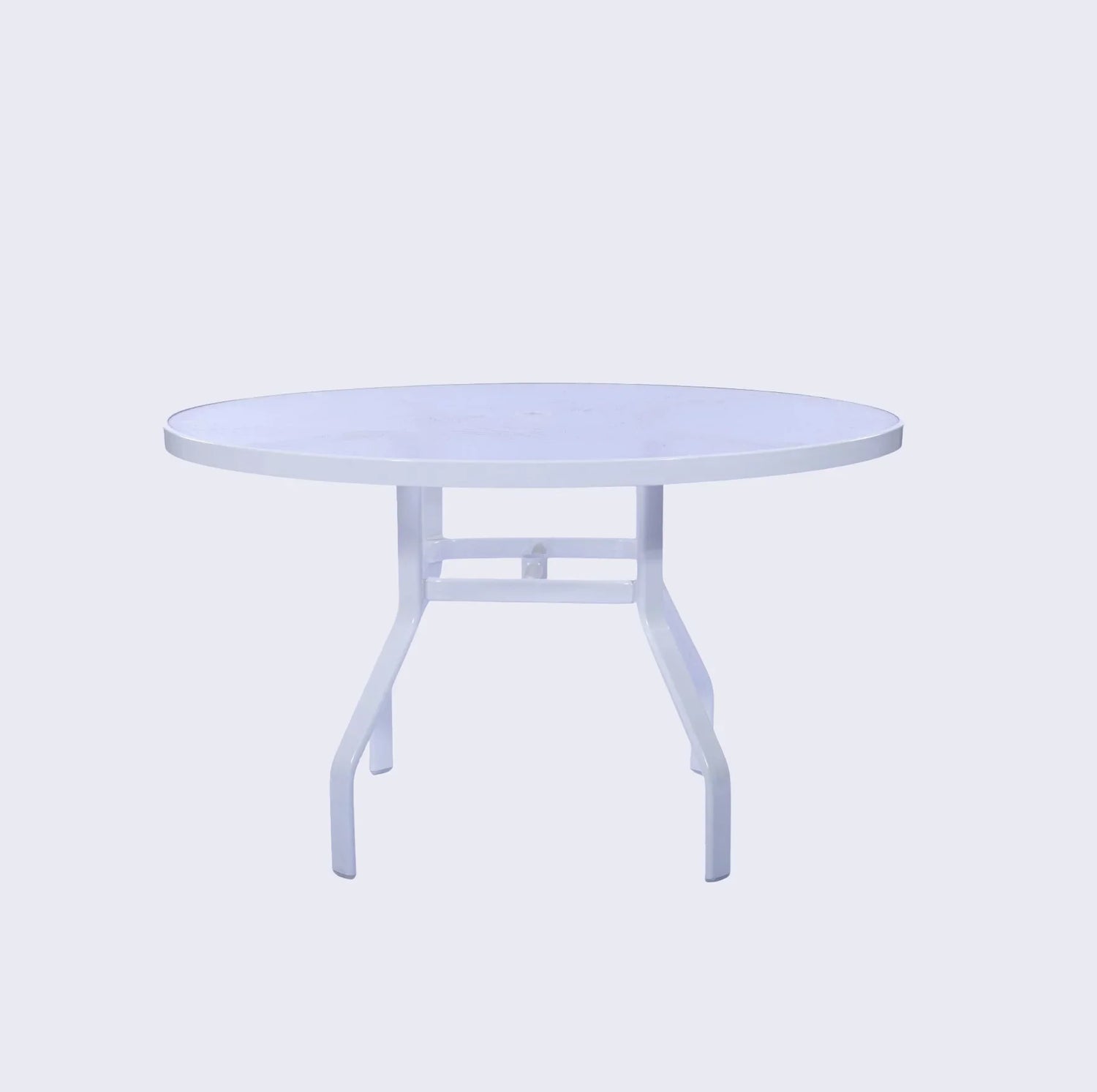 Acrylic 48" Round Commercial Outdoor Patio Table - Recantular Tubing
