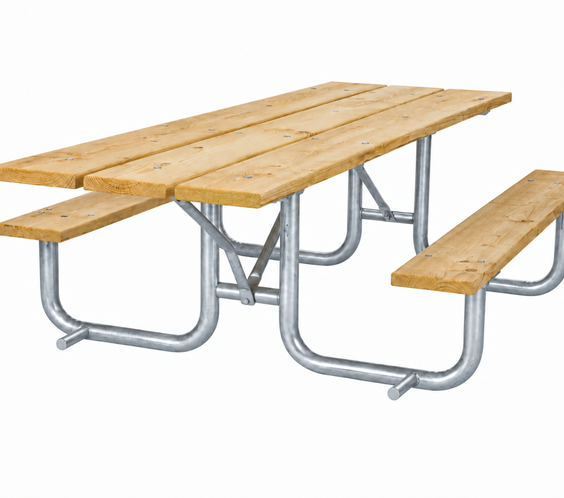 ADA Wheelchair Accessible Heavy Duty Welded Galvanized Picnic Table Frame Kit – 8ft Extended Top, 2-3/8" OD, 11 Ga Steel
