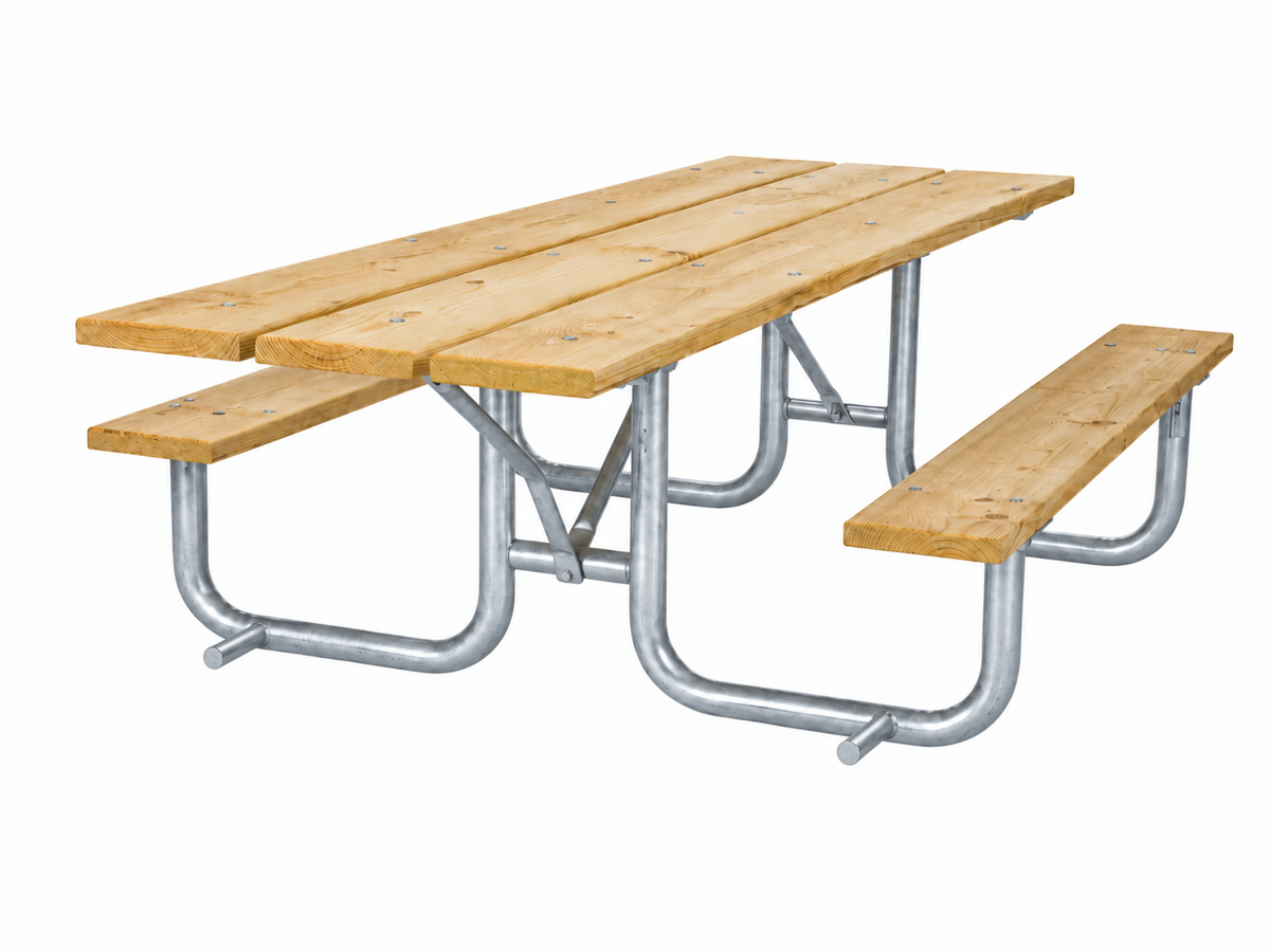 ADA Wheelchair Accessible Heavy Duty Welded Galvanized Picnic Table Frame Kit – 8ft Extended Top, 2-3/8" OD, 11 Ga Steel