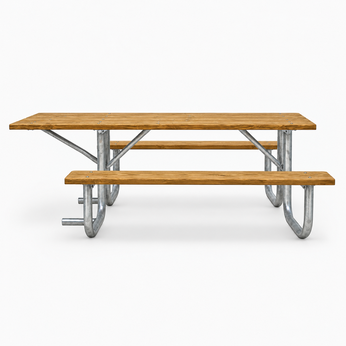 ADA Wheelchair Accessible Heavy Duty Welded Galvanized Picnic Table Frame Kit – 8ft Extended Top, 2-3/8" OD, 11 Ga Steel