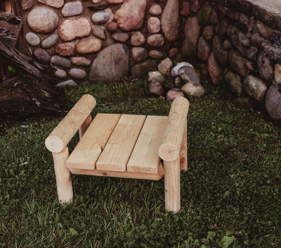 Cedar Log Ottoman – Lakeland Mills – Natural Finish