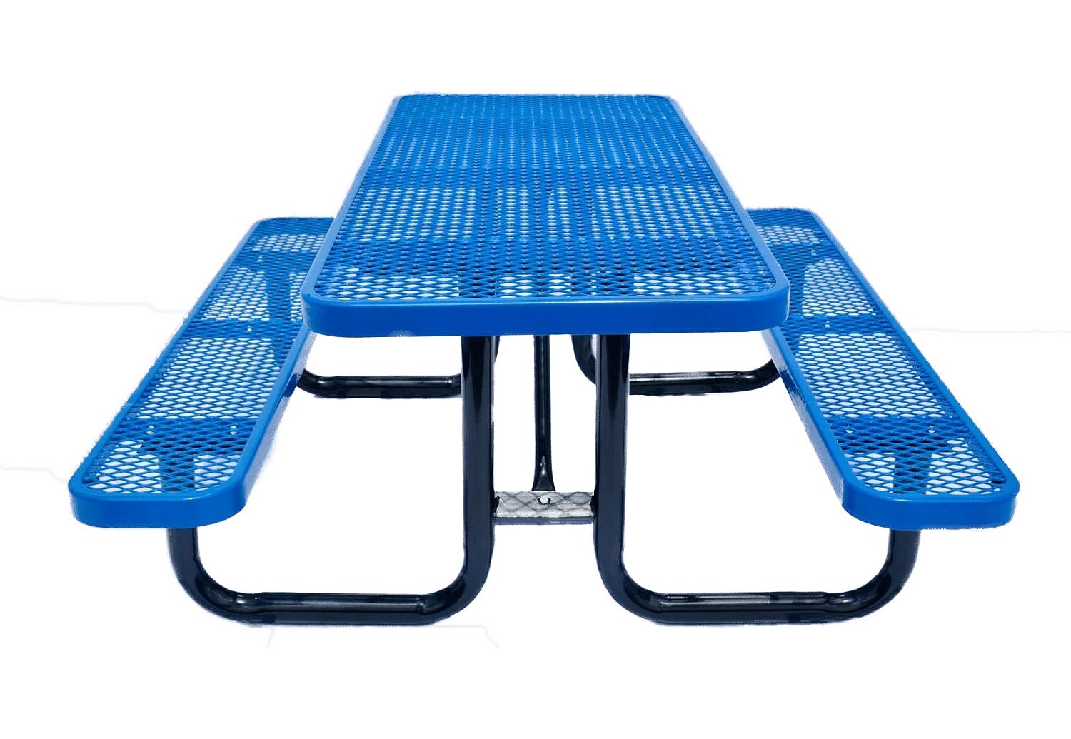 Outdoorsiness Quick Ship Commercial 8ft Rectangular Picnic Table – Thermoplastic Expanded Metal, UL Certified