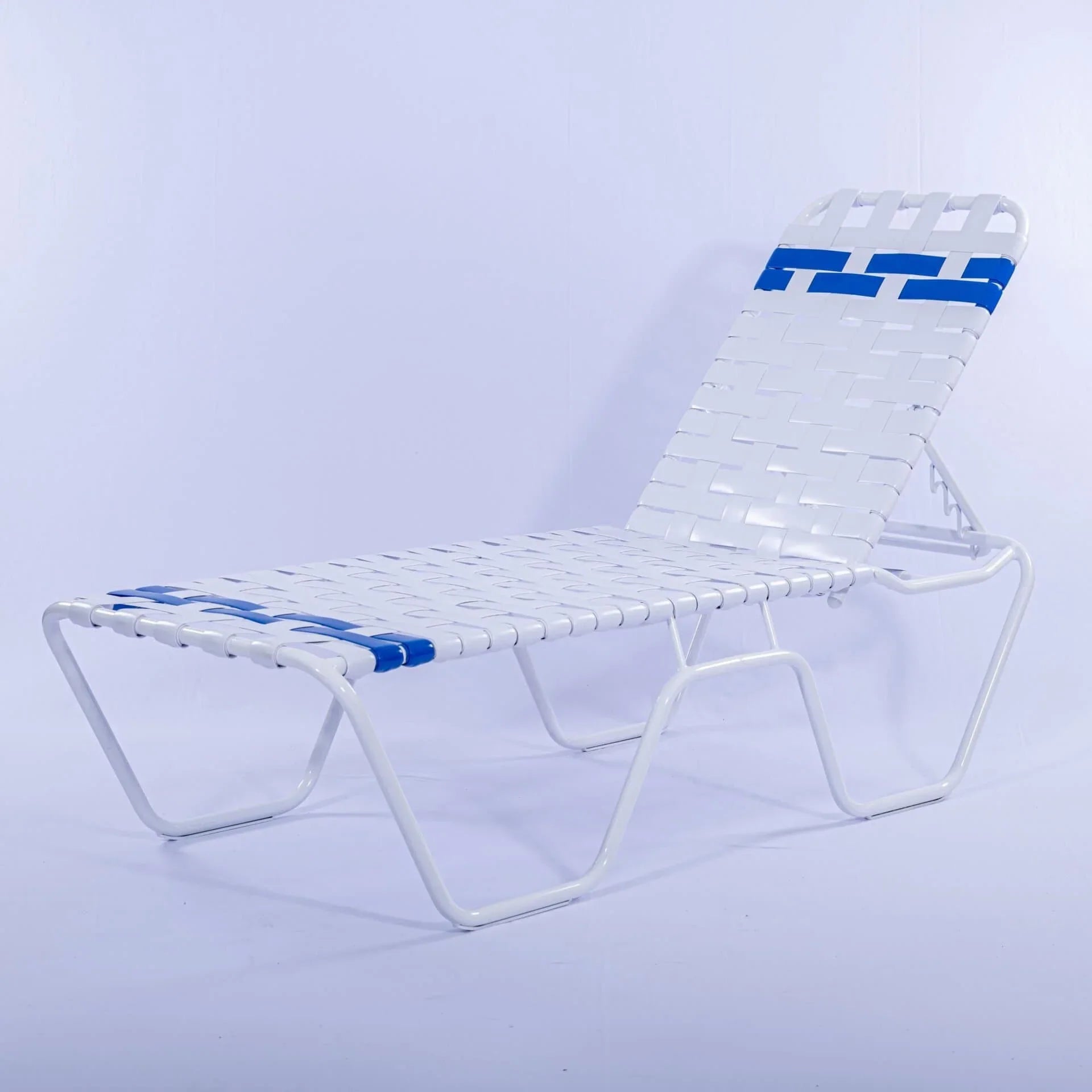 Vinyl Basket Weave Commercial Chaise Lounge - 16 in Height