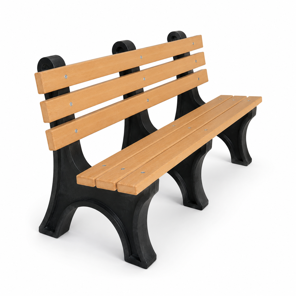 Commercial 6ft Recycled Plastic Bench with Back – 100% HDPE, Heavy-Duty Frame