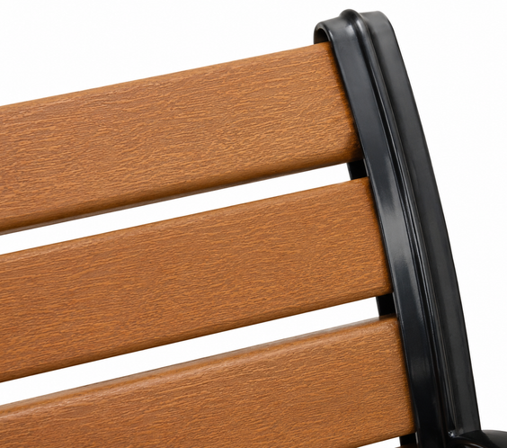 Heritage Style 6ft Recycled Plastic - Commercial Park Bench With Back – Aluminum Frame, Quick Ship