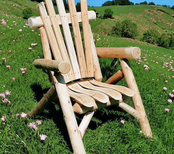 Lakeland Mills Cedar Log Wooden Lounge Chair – Northern White Cedar