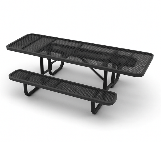 Outdoorsiness Quick Ship 8ft ADA Compliant Rectangular Picnic Table – Wheelchair Accessible, Thermoplastic, UL Certified