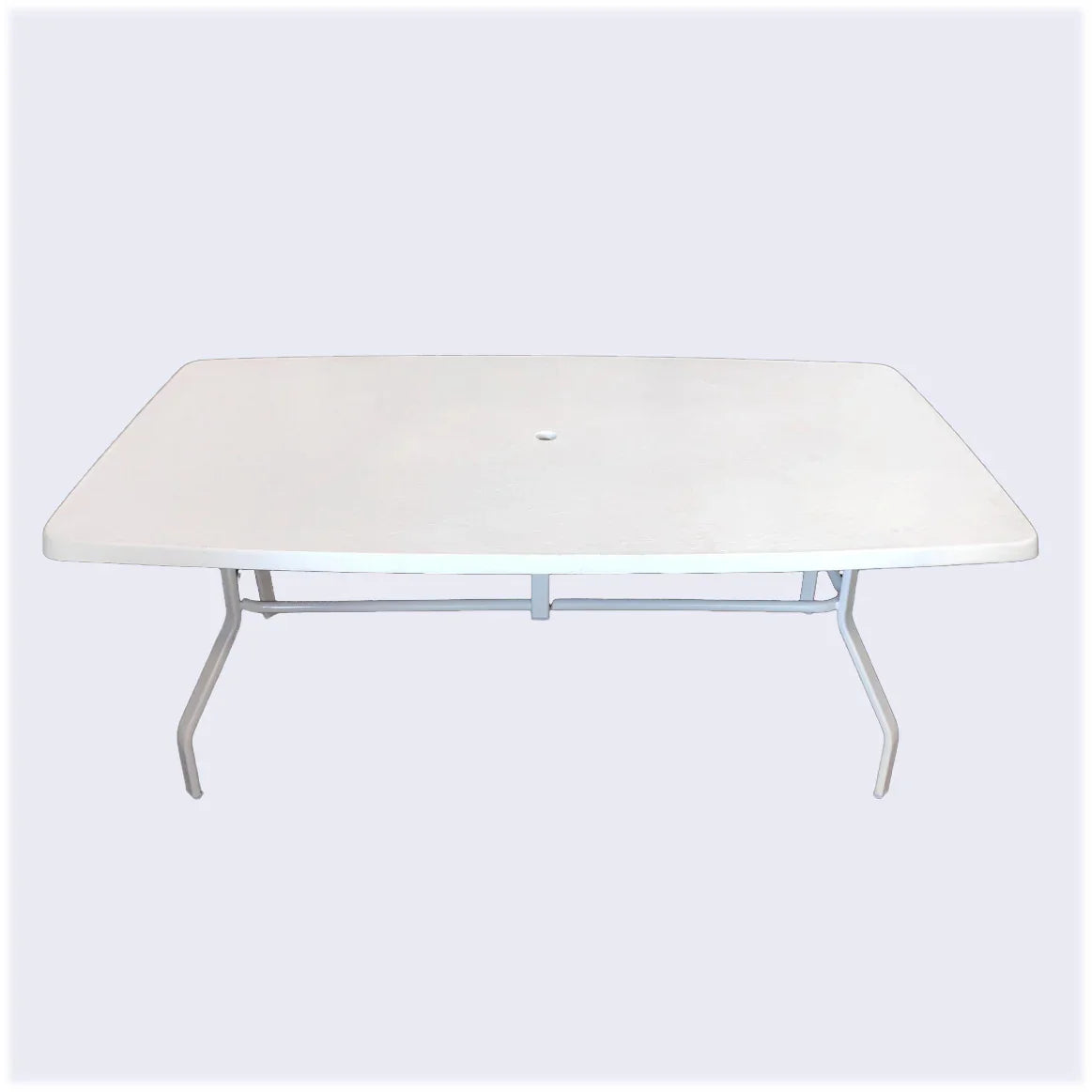 Beach Club 42x72in Rectangular Fiberglass Commercial Pool Patio Table – Aluminum Frame