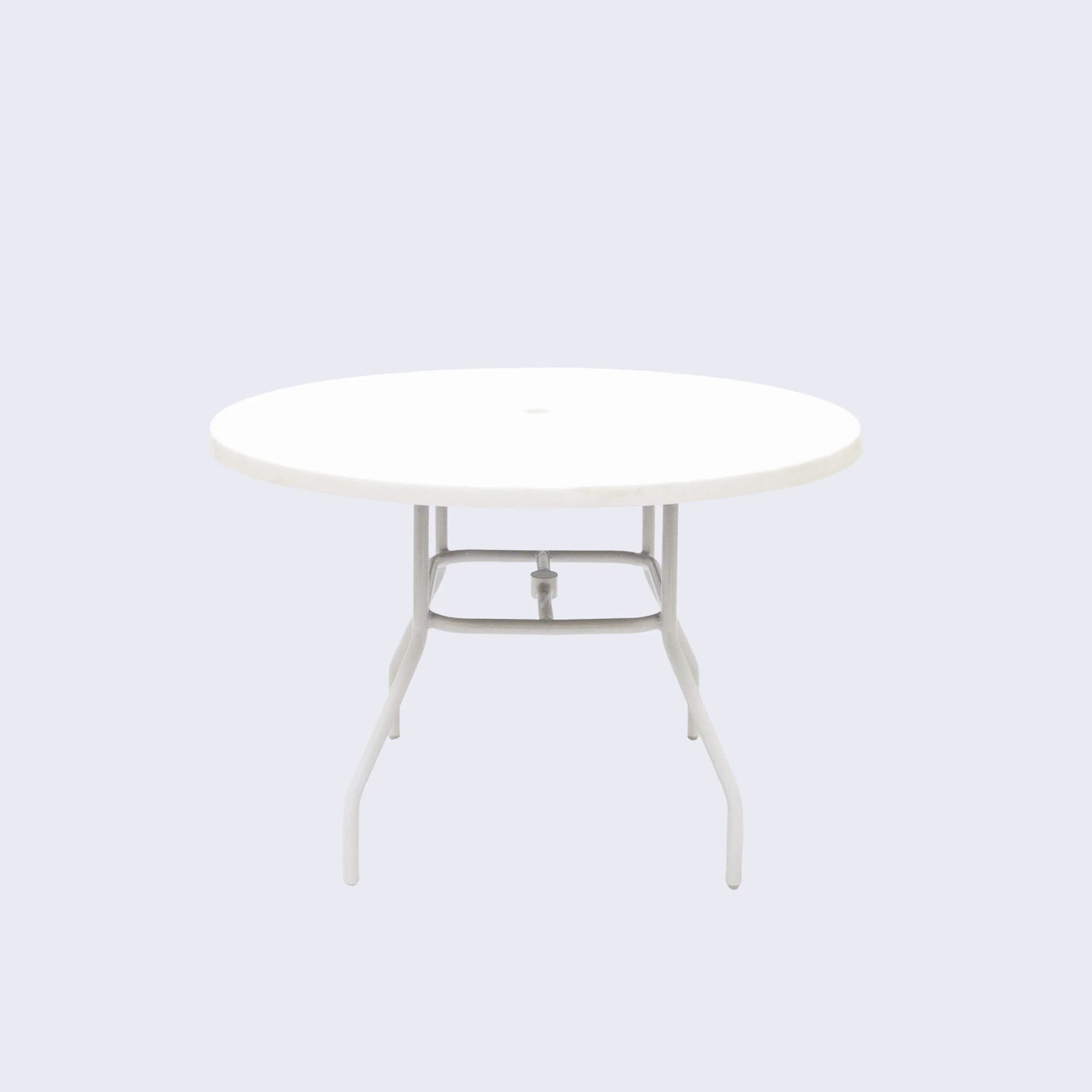 Round Fiberglass 42" Commercial Outdoor Table - Round Tubing