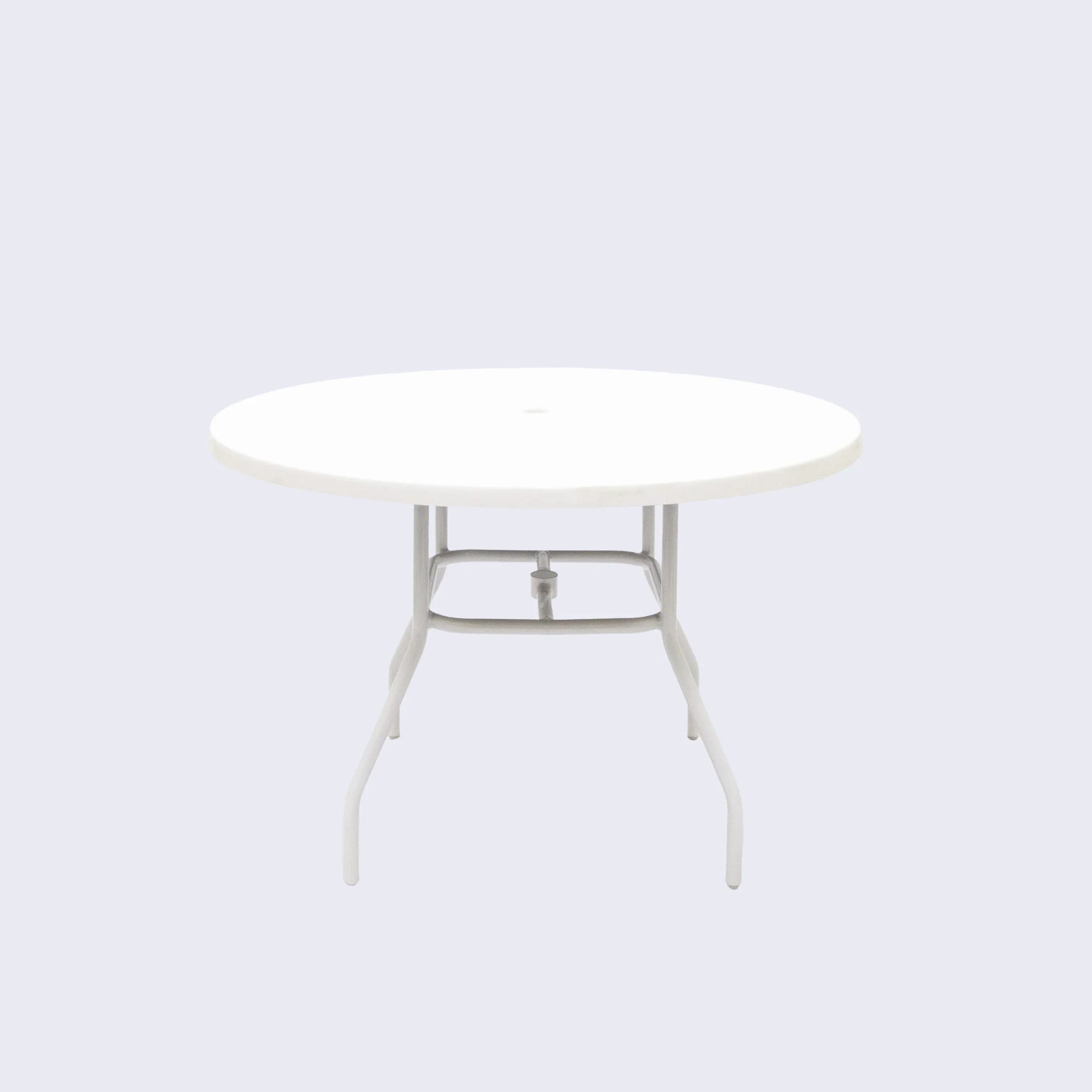 Beach Club 42in Round Fiberglass Commercial Pool Patio Table – Round Aluminum Tubing