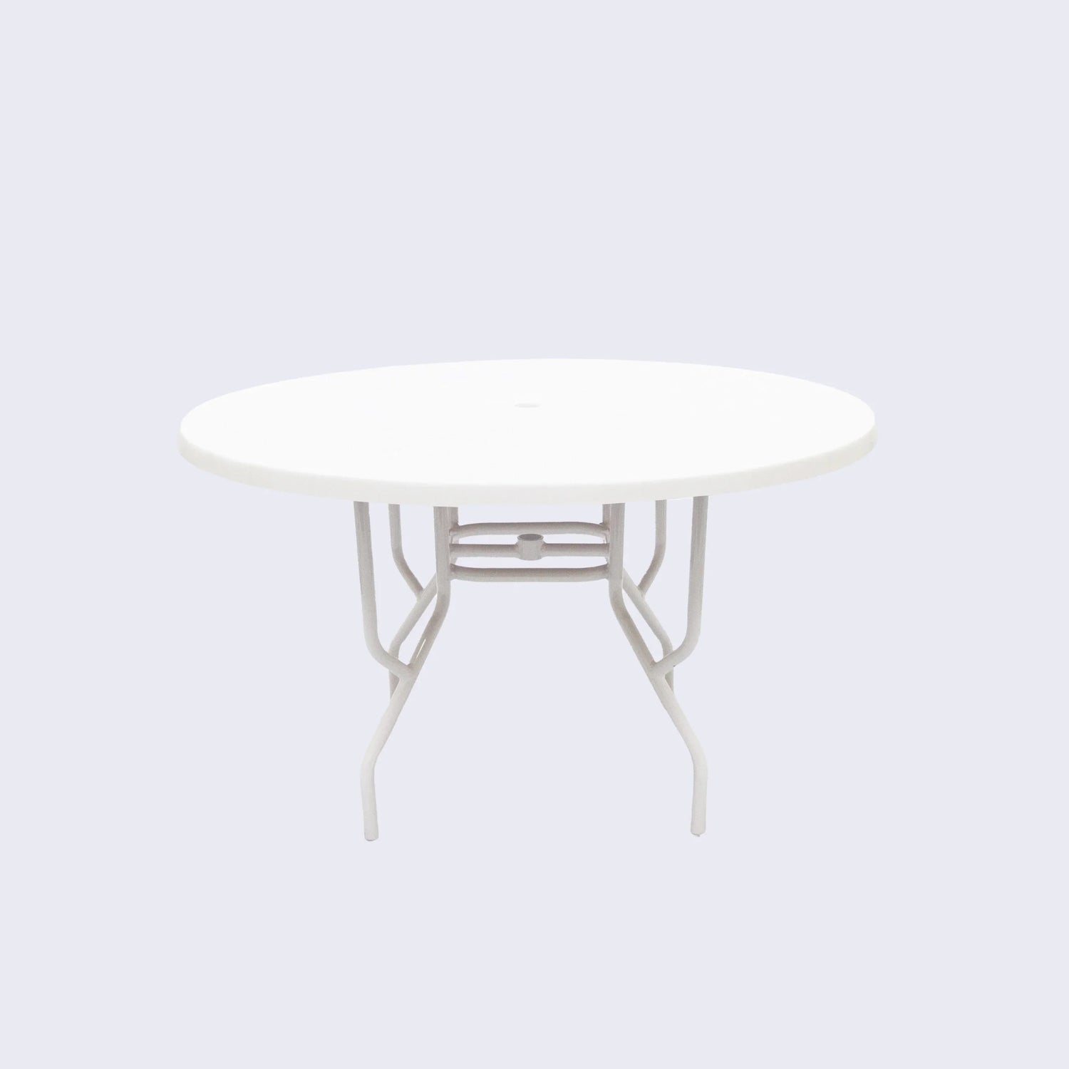 Round Fiberglass 48" Commercial Outdoor Table - Round Tubing