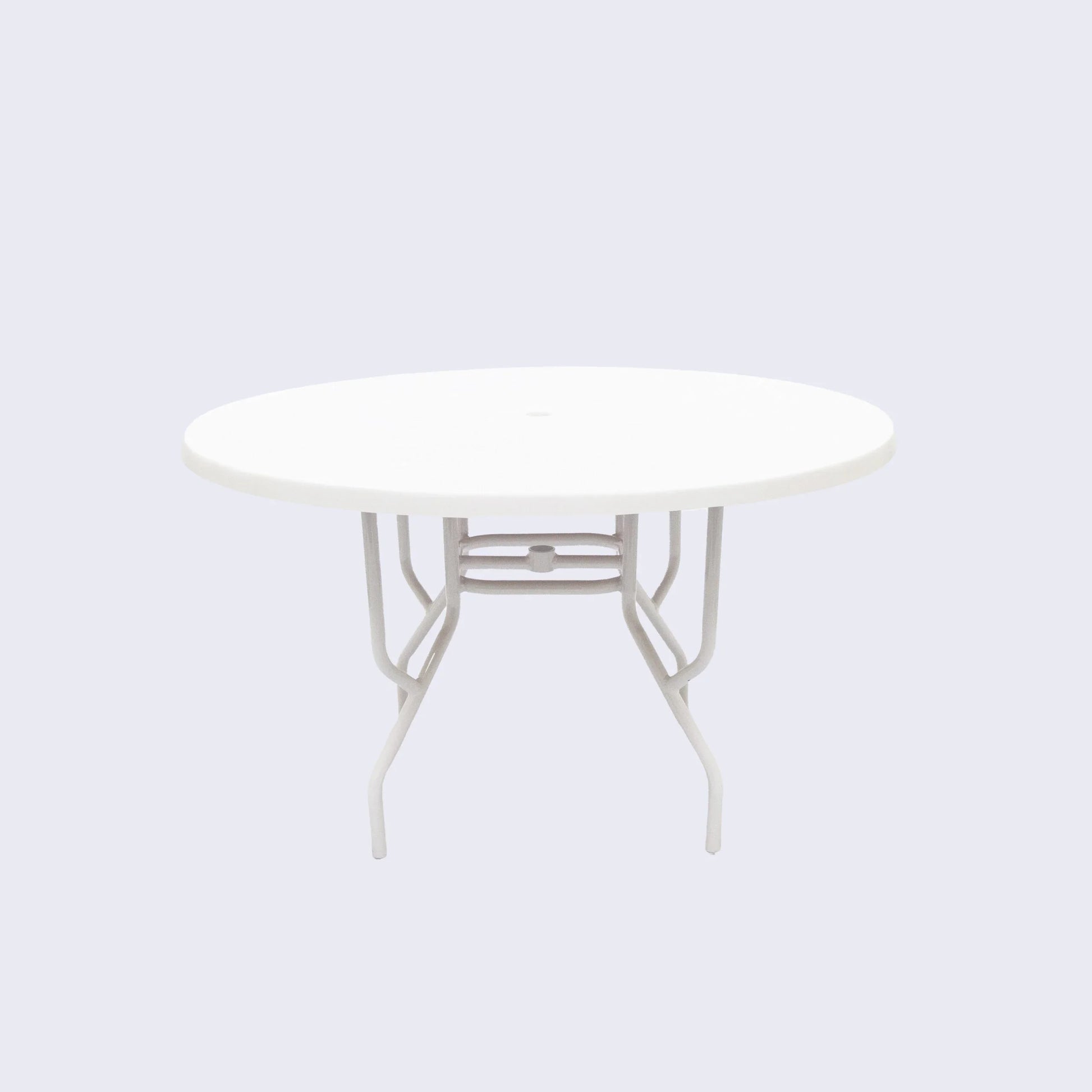 Beach Club 48in Round Fiberglass Commercial Pool Patio Table – Round Aluminum Tubing