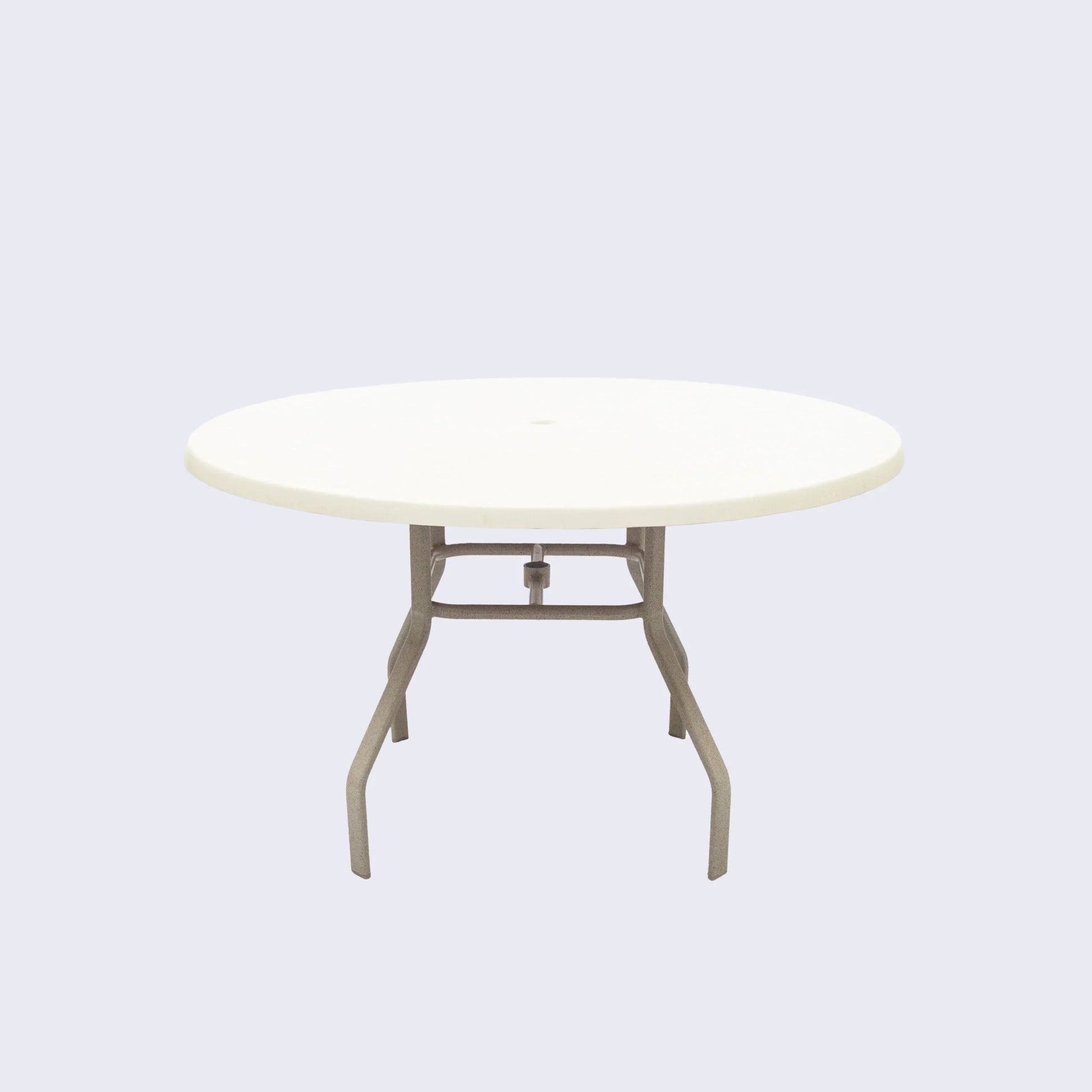 Oasis 42in Round Fiberglass Commercial Pool Patio Table – Rectangular Aluminum Tubing