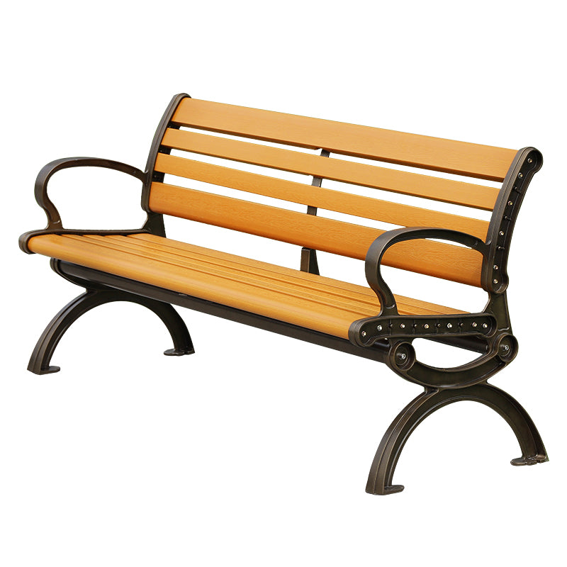 Heritage Style 6ft Recycled Plastic Commercial Outdoor Park Bench with Back – Aluminum Frame