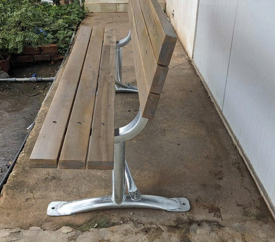 Classic 6ft Commercial Park Bench Frame Kit – Welded Channel, Galvanized, Quick Ship