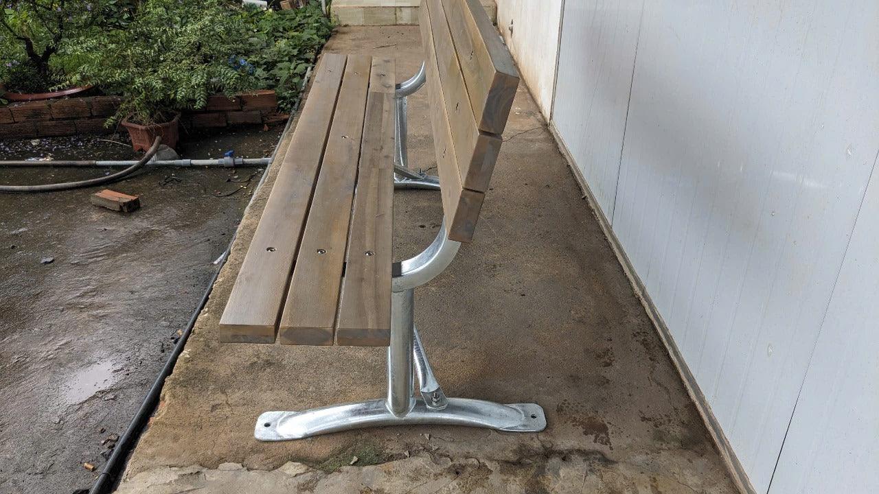 Classic 6ft Commercial Park Bench Frame Kit – Welded Channel, Galvanized, Quick Ship