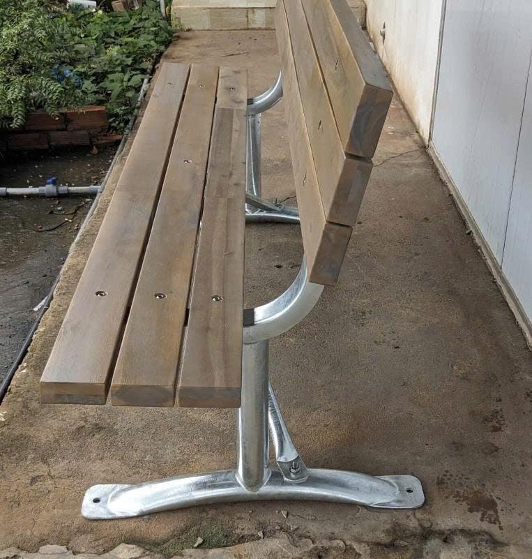 Classic 6ft Commercial Park Bench Frame Kit – Welded Channel, Galvanized, Quick Ship