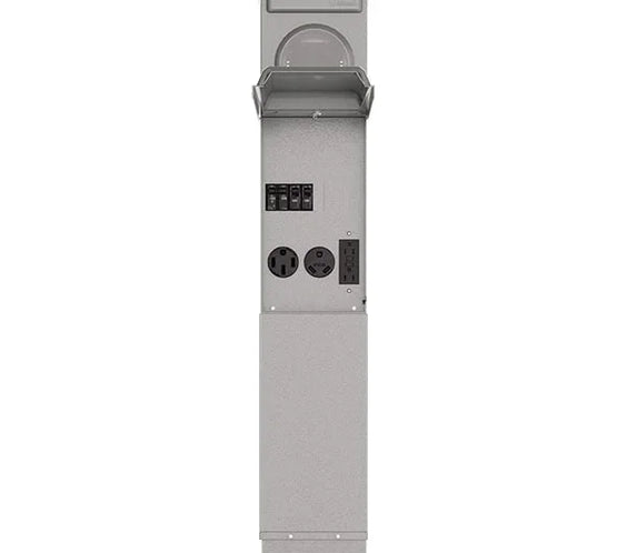 RING TYPE - 50 amp, 30 amp & 20 amp Metered RV Pedestal M075CP6010 - Direct Bury