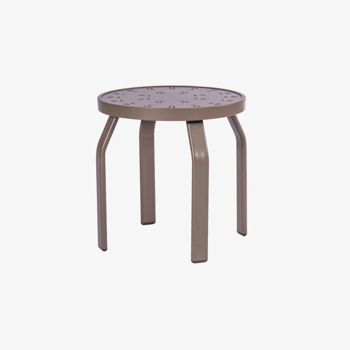 Laguna 18in Round Aluminum Pool Side Table – Punched Top, Heavy Duty