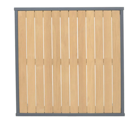 Oceanic 5 Piece Commercial Deep Seating Patio Conversation Set - Aluminum with Teak Accents